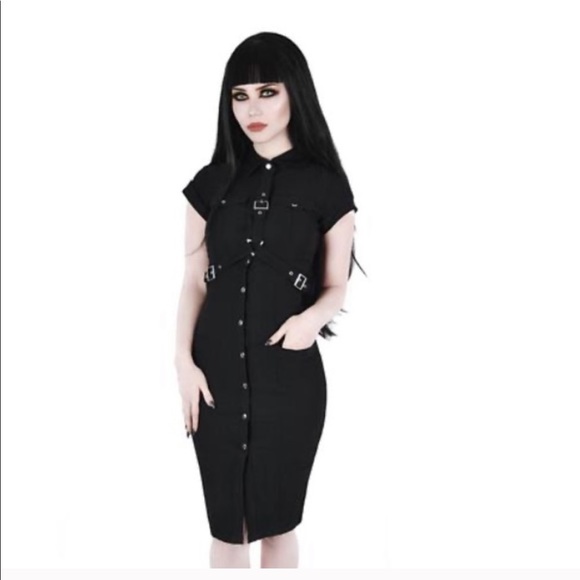 Killstar Dresses & Skirts - KILLSTAR HARNESS DRESS SIZE MEDIUM BLACK NWOT